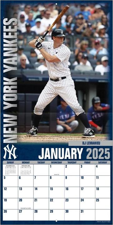 Actual product image MLB - New York Yankees - 30.5 x 30.5 cm team wall calendar 2025 (30.5 x 30.5 cm, French, Italian, Spanish, German, English)