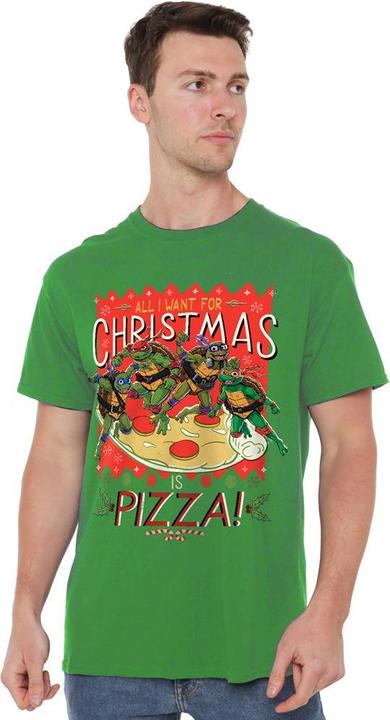 Image du produit Teenage Mutant NT - T-shirt ALL WANT FOR CHRISTMAS IS PIZZA - Homme (S)