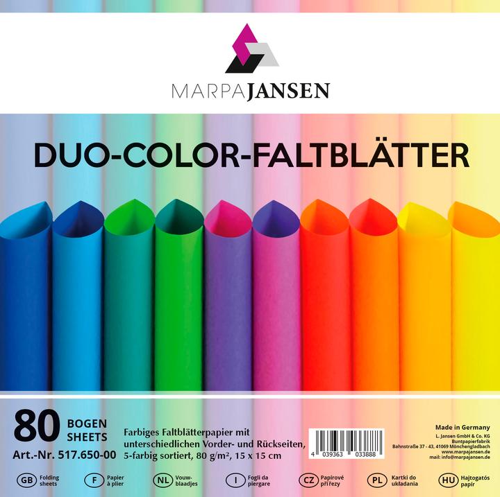 Image du produit MarpaJansen Dépliants "Duo-Color", Rainbow Colors, 15 x 15 cm, 80 feuilles (80 g/m², 80 x)