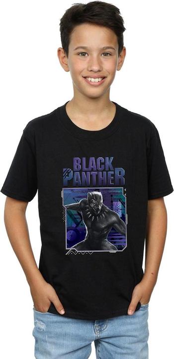 Actual product image Black Boys Tech Badge Cotton T-Shirt (116)