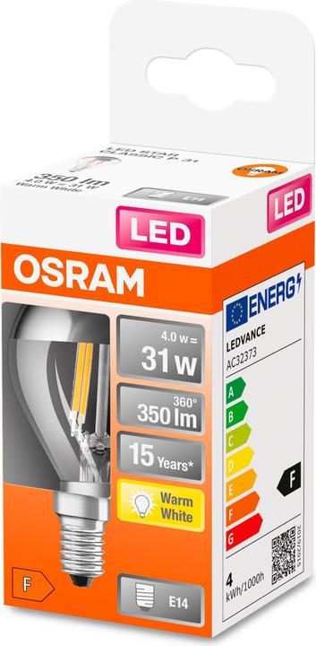 Produktbild Osram Led Retrofit Classic P Mirror (E14, 4 W, 350 lm, 1 x, F)