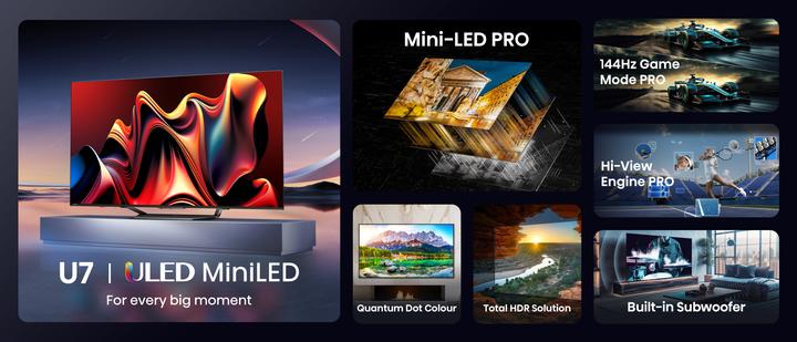 Produktbild Hisense TV 65U7NQ (65", U7K, LED, 4K, 2024)