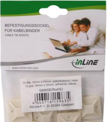 Image du produit InLine Base de fixation pour les serre-câbles (Boucles de fixation, 30 mm, 10 pcs)