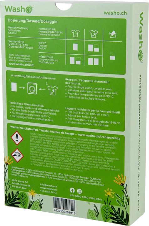 Actual product image Washo Washing strips (60 Washing cycles, Sheets)