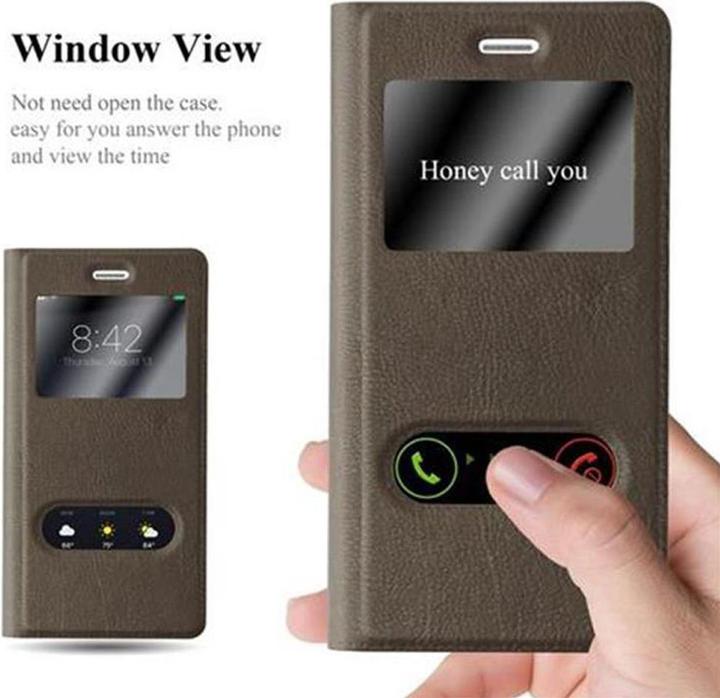 Actual product image Cadorabo Book with View double window cover (Huawei P8 Lite)