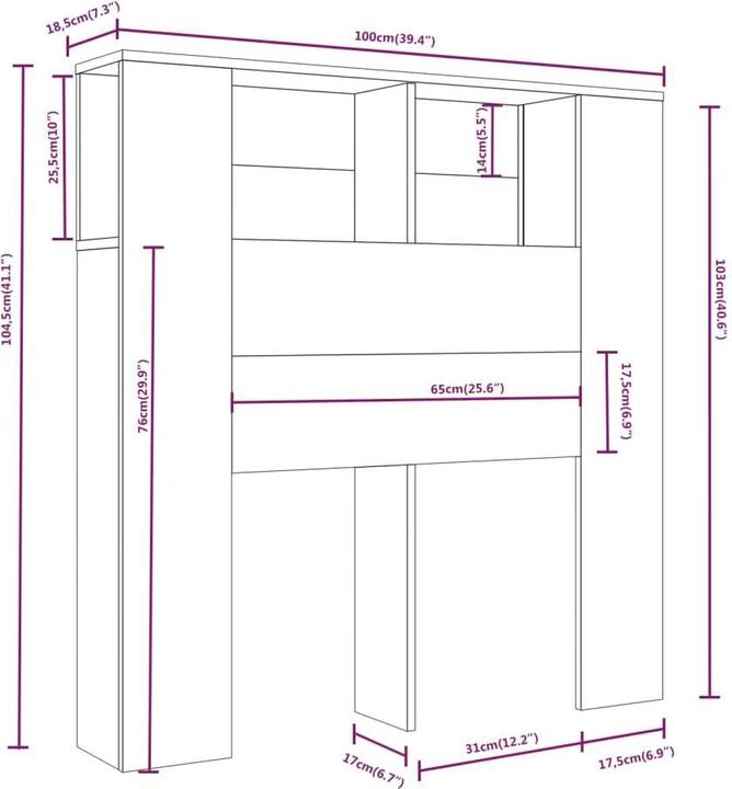 Actual product image VidaXL Uathne (100 x 18.5 x 104.5 cm)