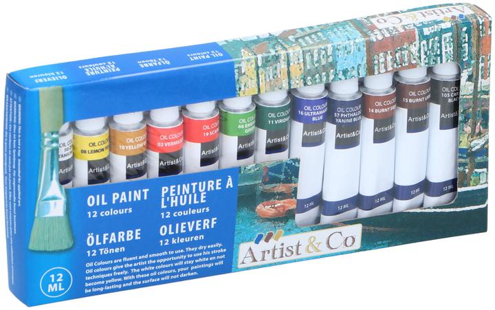Actual product image Artist&Co Oil painting, 12pcs. (Multicoloured, 12 ml)