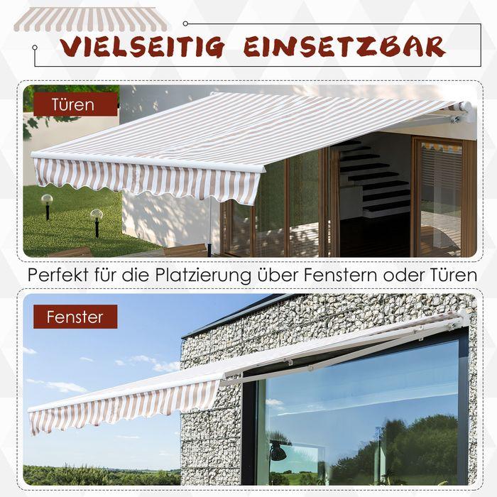 Produktbild Swisshandel24 Markise mit Handkurbel, Gelenkarmmarkise, Sonnenschutz, Wandmontage, Balkon, Alu Berge 3 x 2,5 m (2.45 m)