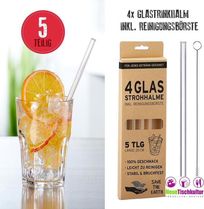 Image du produit neuetischkultur Kit de 4 pailles en verre (4 x)
