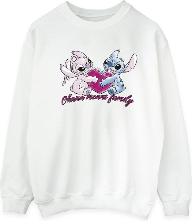 Actual product image Disney Mens Lilo And Stitch Ohana Heart With Angel Sweatshirt (L)