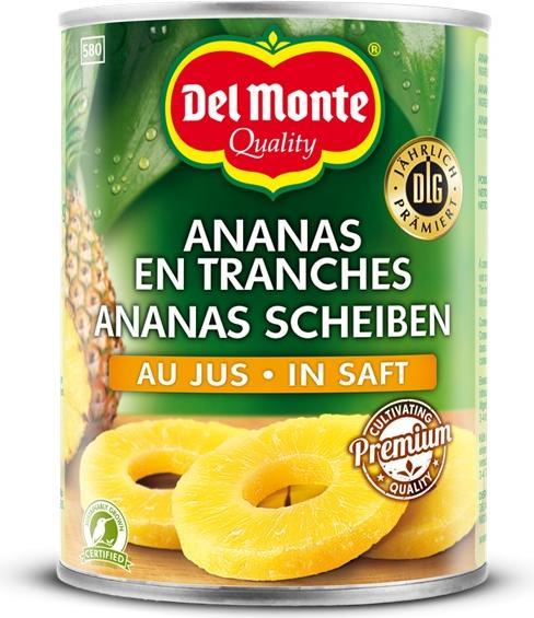 Del Monte Ananasscheiben in Saft 350/565g (638 g)