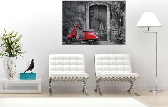 Image du produit Trenddeko Red Scooter noir et blanc (60 x 40 cm)
