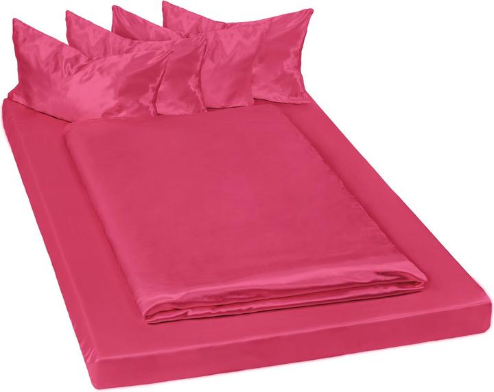 Produktbild tectake 2x Glanzsatin Bettwäscheset (Bettwäsche Set, 200 x 150 cm)