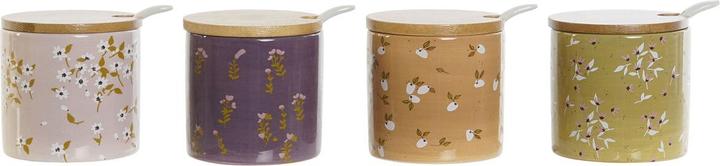 Image du produit DKD Home Decor Sucrier vert rose moutarde violet bambou dolomite 7,5 x 7,5 x 7,5 cm (4 pièces)