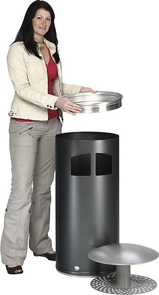 Immagine prodotto VAR Contenitore per rifiuti con posacenere e contenitore interno, capacità 75 l (75 l)