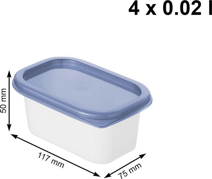 Actual product image Rotho Set of 4 freezer jars 0.2 l DOMINO (0.20 l)
