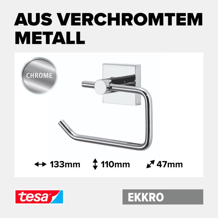 Produktbild tesa EKKRO Toilettenrollenhalter inkl. Klebelösung ohne Bohren