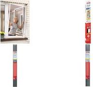 Produktbild tesa Insektenschutz Alu COMFORT für Fenster, mit Rahmen aus Aluminium, ohne Bohren (120 x 150 cm)