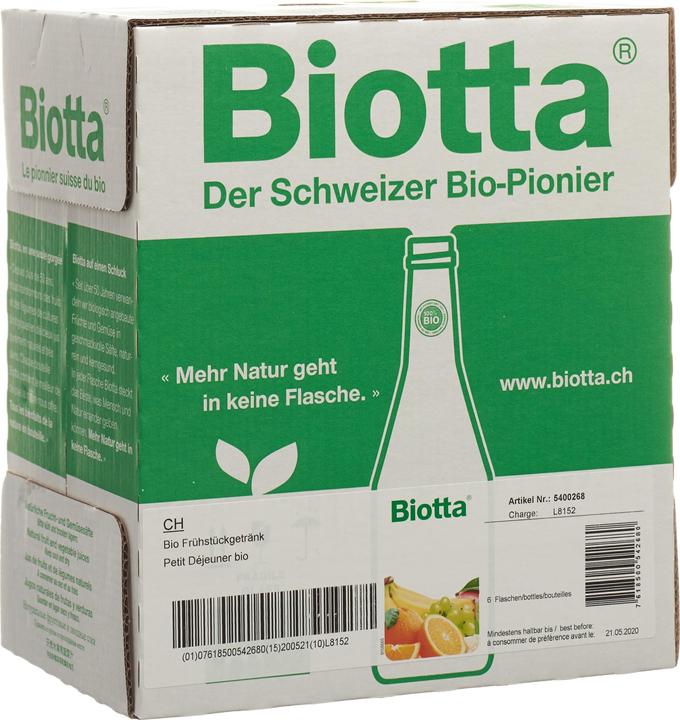 Actual product image Biotta Organic breakfast (6 x 50 cl)