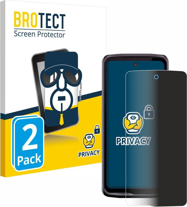 Productafbeelding BROTECT Anti-spionnetje privacyfolie Beschermfolie tegen blauw licht (2 Stuk, Crosscall Stellar X5)