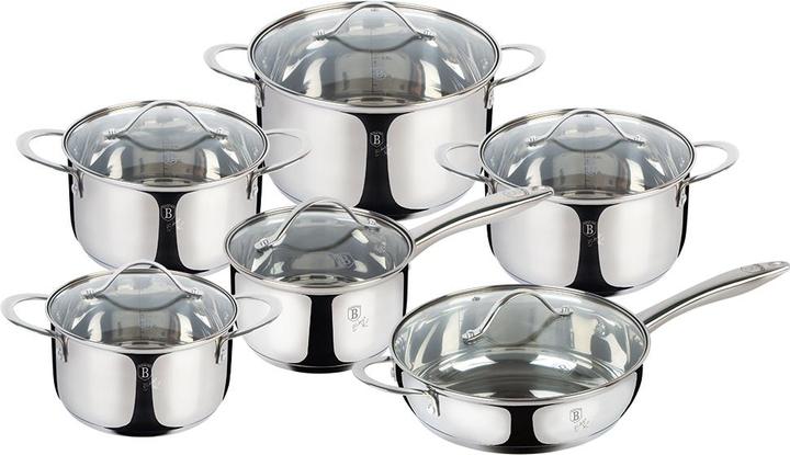 BerlingerHaus BH6661 12 pcs cookware set Silver Jewellery Collection stainless (Pan set + pot set, Aluminium)