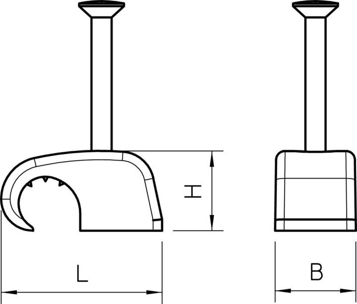 Produktbild OBO Bettermann Haft-Clip 2027 10-14mm L30 lichtgrau