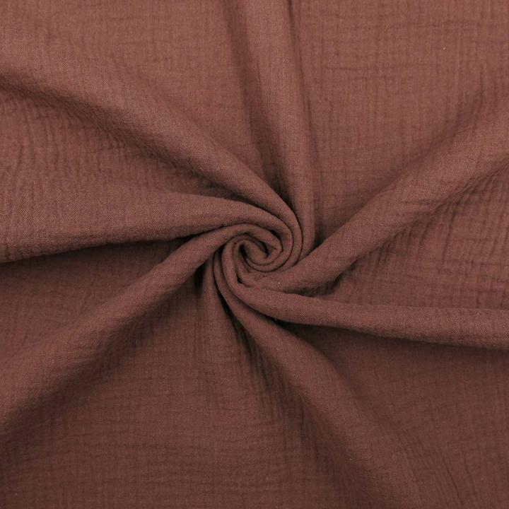 Actual product image Stoffrestposten Muslin - Brown - Minimum selling quantity: 1 metre