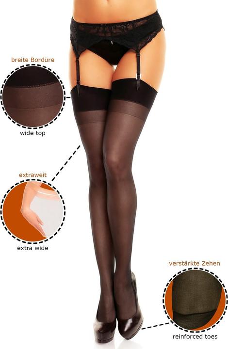 Image du produit Glamory Perfect 20 Bas porte-jarretelles, couleur noir, taille 52-54 (20 DEN, 52 - 54)