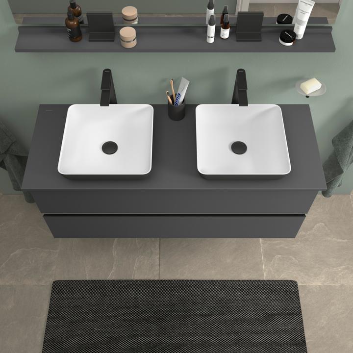 Actual product image Duravit Sivida countertop washbasin, angular, 400x400mm, without tap hole, without overflow (400 mm, 400 mm)