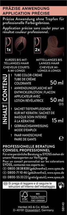 Nährwerte und Zutaten Syoss Permanente Coloration (1 4 Blauschwarz)