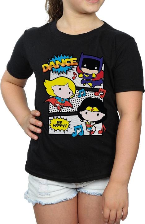 Image du produit - T-shirt CHIBI SUPER FRIENDS DANCE - Fille (128)