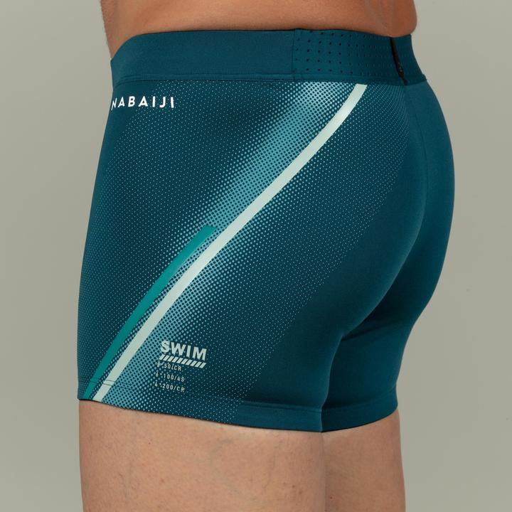 Actual product image Nabaiji Men's boxer swim trunks - 500 Fiti Lini green (XL)