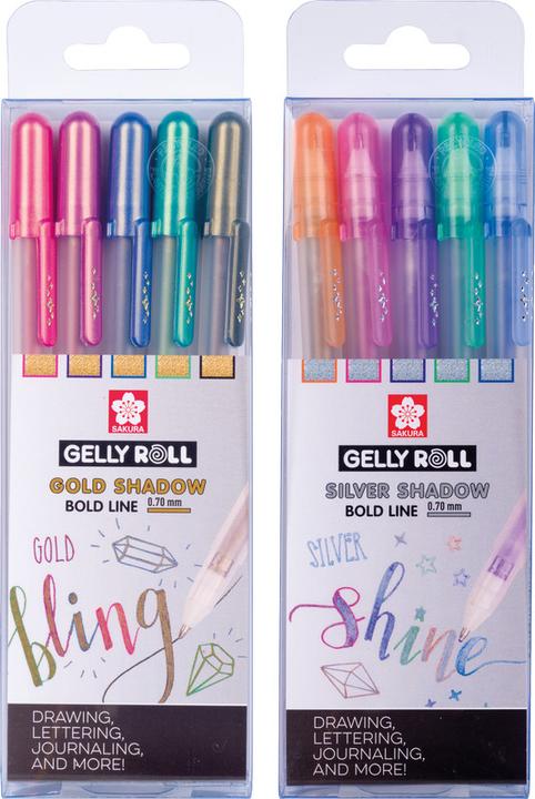 Actual product image Sakura Roller Gelly Shadow (Gold + Outline, 5 x)
