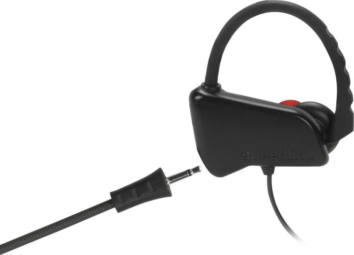 Immagine prodotto Speedlink JUZAR Auricolare Gancio per orecchio, connettore in-ear Nero, Rosso (Cablato)