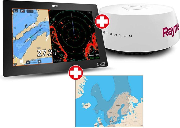 Immagine prodotto Raymarine MFD Axiom+ 9/12 Touch più antenna radome Quantum Q24C 18" più Lighthouse Chart