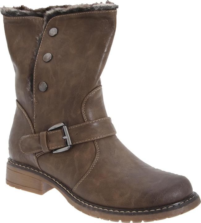 Cats Eyes Ankle Boots Winterstiefel Stiefel Stiefeletten im BikerStil zum Umklappen