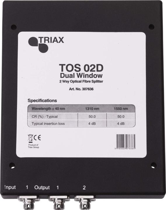 Produktbild Triax TOS 02 D 2fach optischer Verstärke mit FC/PC Anschlüssen (Kabel)