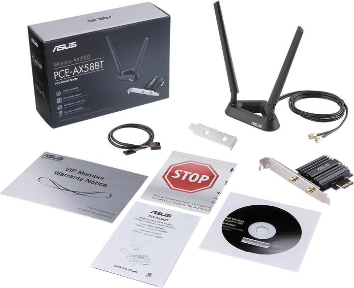 Actual product image ASUS PCE-AX58BT AX3000 WiFi 6 Adapter (Mini PCI Express)