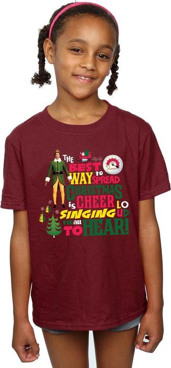 Actual product image Elf Girls Christmas Cheer Cotton T-Shirt (140, 146)