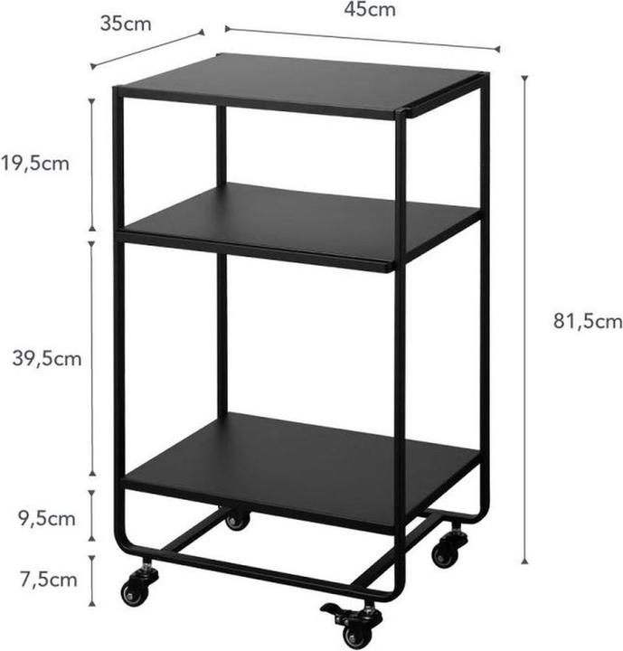 Produktbild Yamazaki Küchenwagen - 3 Level - Turm - Schwarz