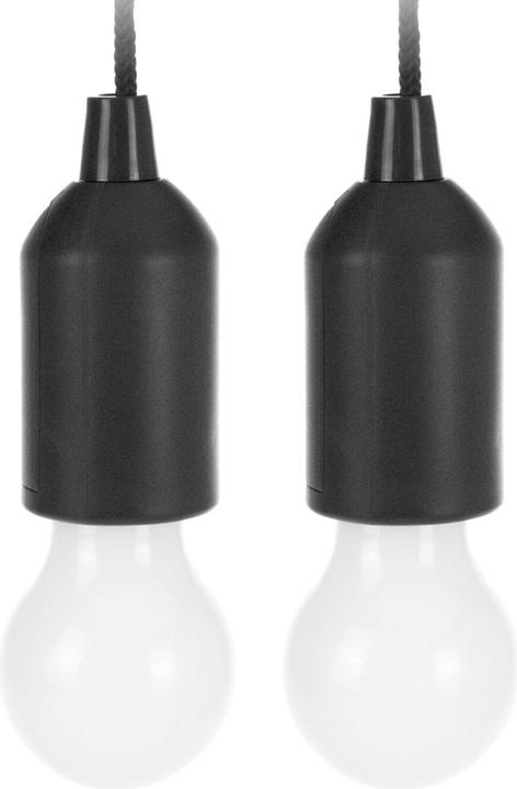 Immagine prodotto Vilde 2er-Set LED-Hängelampe mit Kordel und Zugschalter, batterieben, schwarz (35 lm)