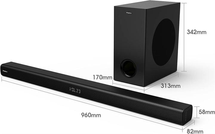 Produktbild Hisense HS218 Soundbar-Lautsprecher Schwarz 2.1 Kanäle 200 W (200 W, 2.1 Kanal)
