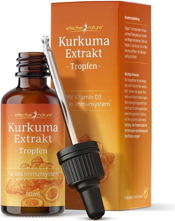 Image du produit Effective Nature Extrait de curcuma avec vitamine D3 (1 pièce(s), Gouttes)