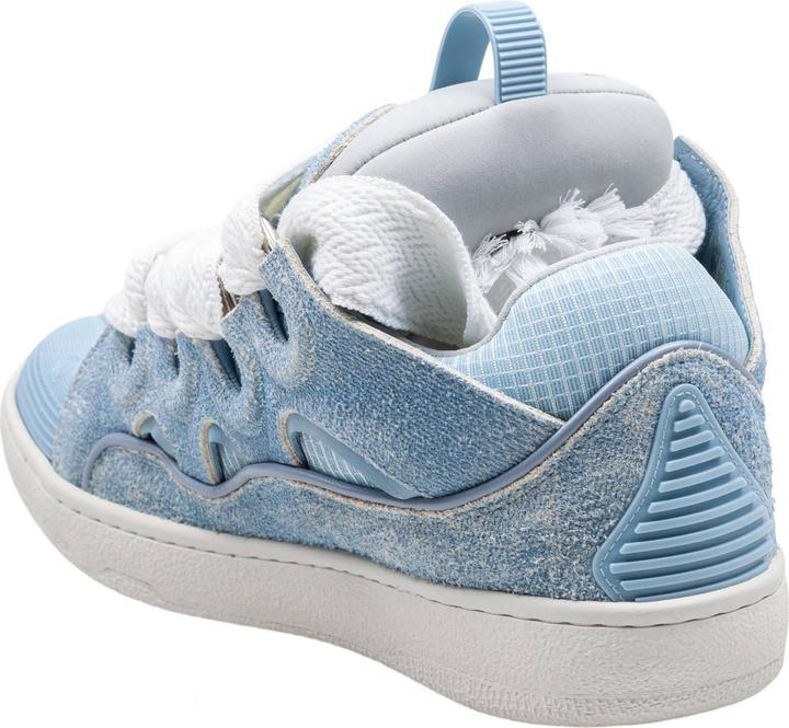 Actual product image Lanvin curb sneakers in leather and mesh color denim blue (42)