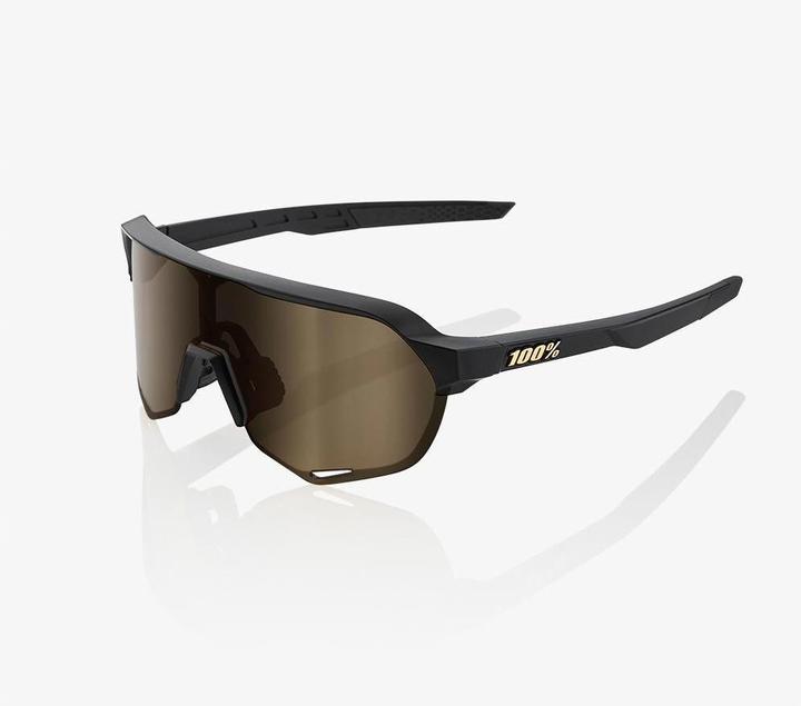 Actual product image 100% S2 Matte Black Soft Gold Mirror Lens (Matt black, Gold)