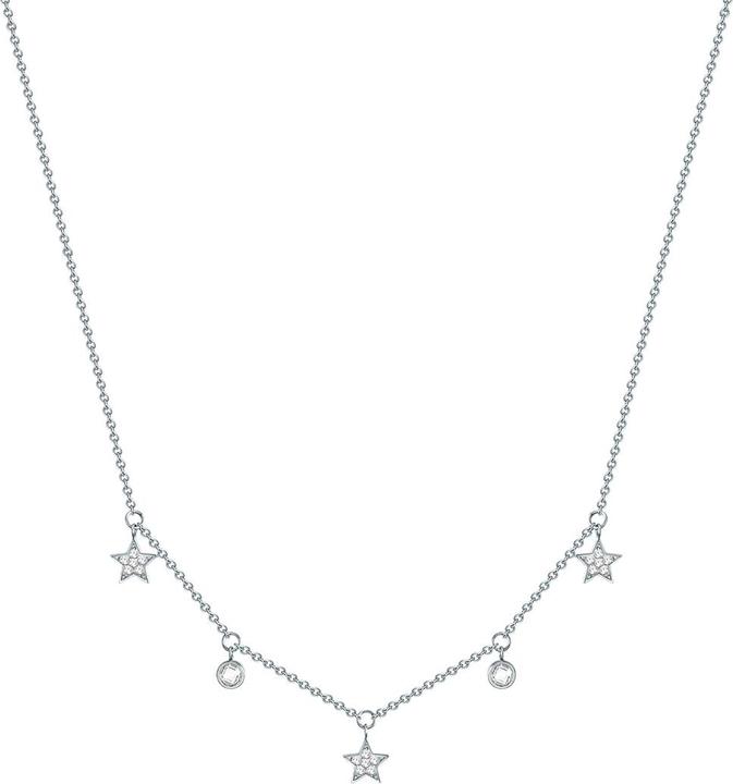 Eastside Damen Stern Edelstahl Preciosa silber 40,0 cm Basiskette + 5,0 cm Verlängerung - 29778 (Edelstahl, 40 - 45 cm)