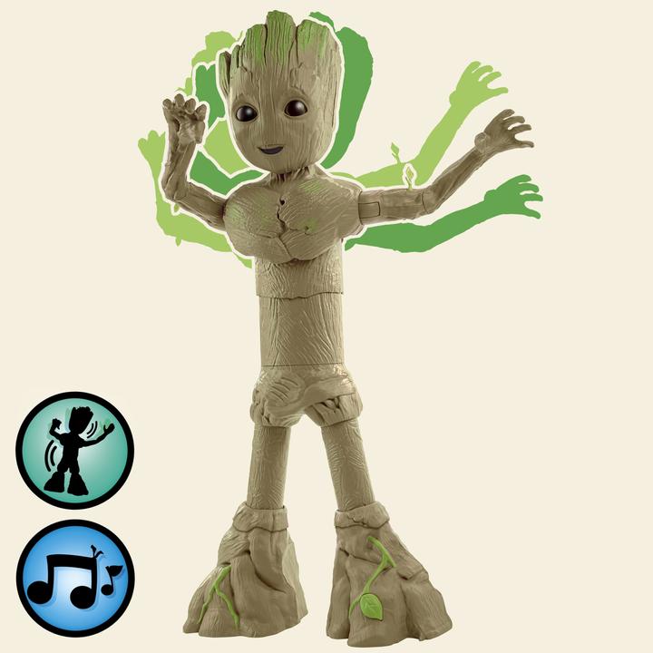 Productafbeelding Hasbro Marvel Studios Ik Ben Groot Groove 'N Grow Groot, 34cm Grote Interactieve Actiefiguur, Superhelden