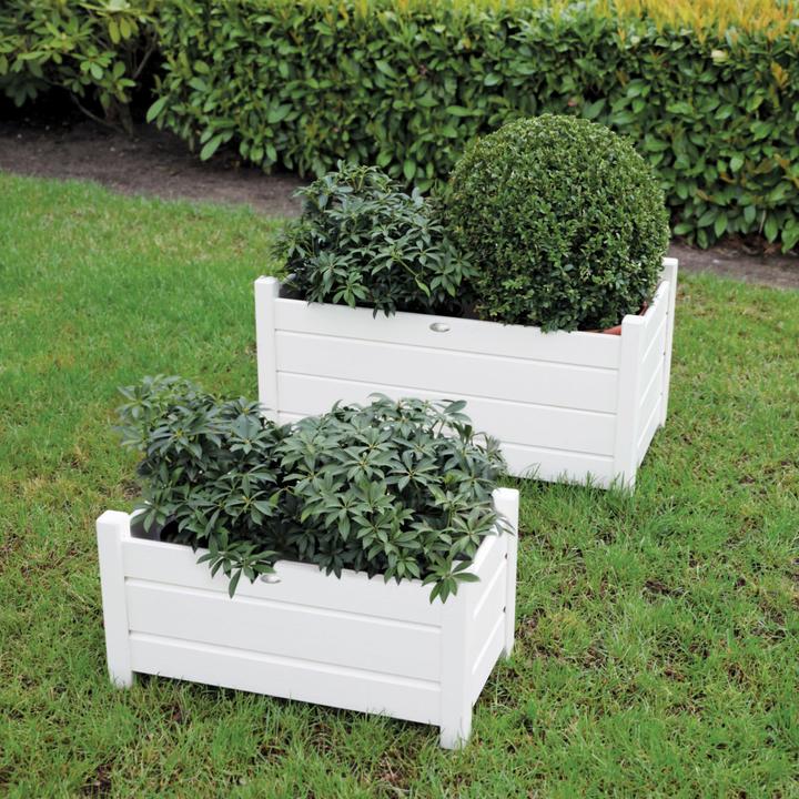 Actual product image Esschert Design Planter boxes rectangular white, set S/L (30.30 cm)