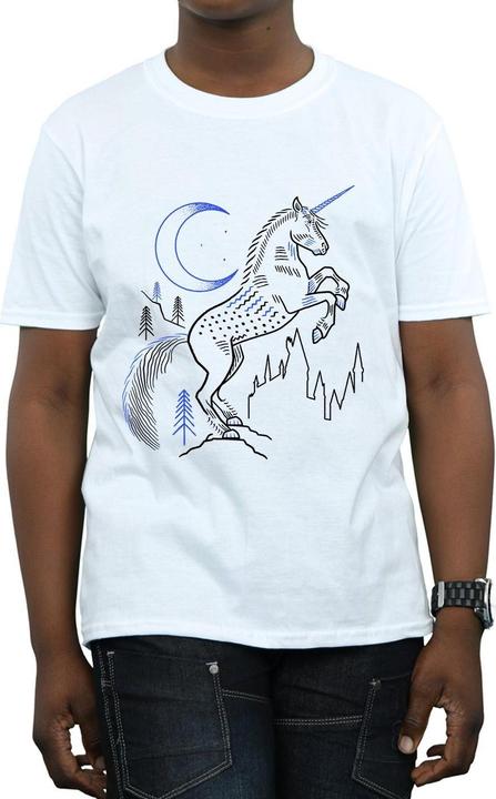 Actual product image Boys Unicorn Line Art T-Shirt (152, 158)