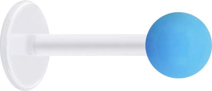 Star Piercing Micro Labret transparent mit Kugel Neon hellblau (Acryl, ohne Messing, Bioflex)
